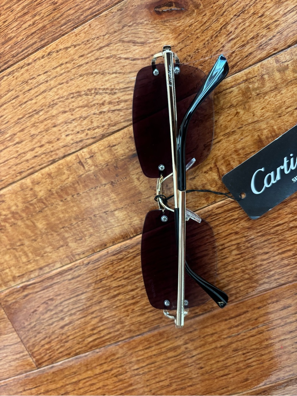 Cartier Men’s Sunglasses with Brown Lenses and Gold Frame